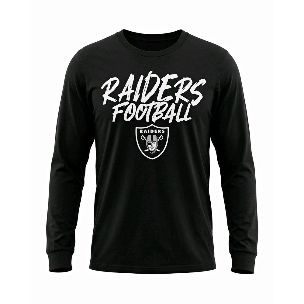 NFL Las Vegas Raiders Kids Long Sleeve Shirt in Black. Youth M 10 1/2